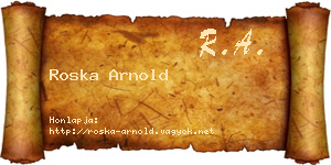 Roska Arnold névjegykártya